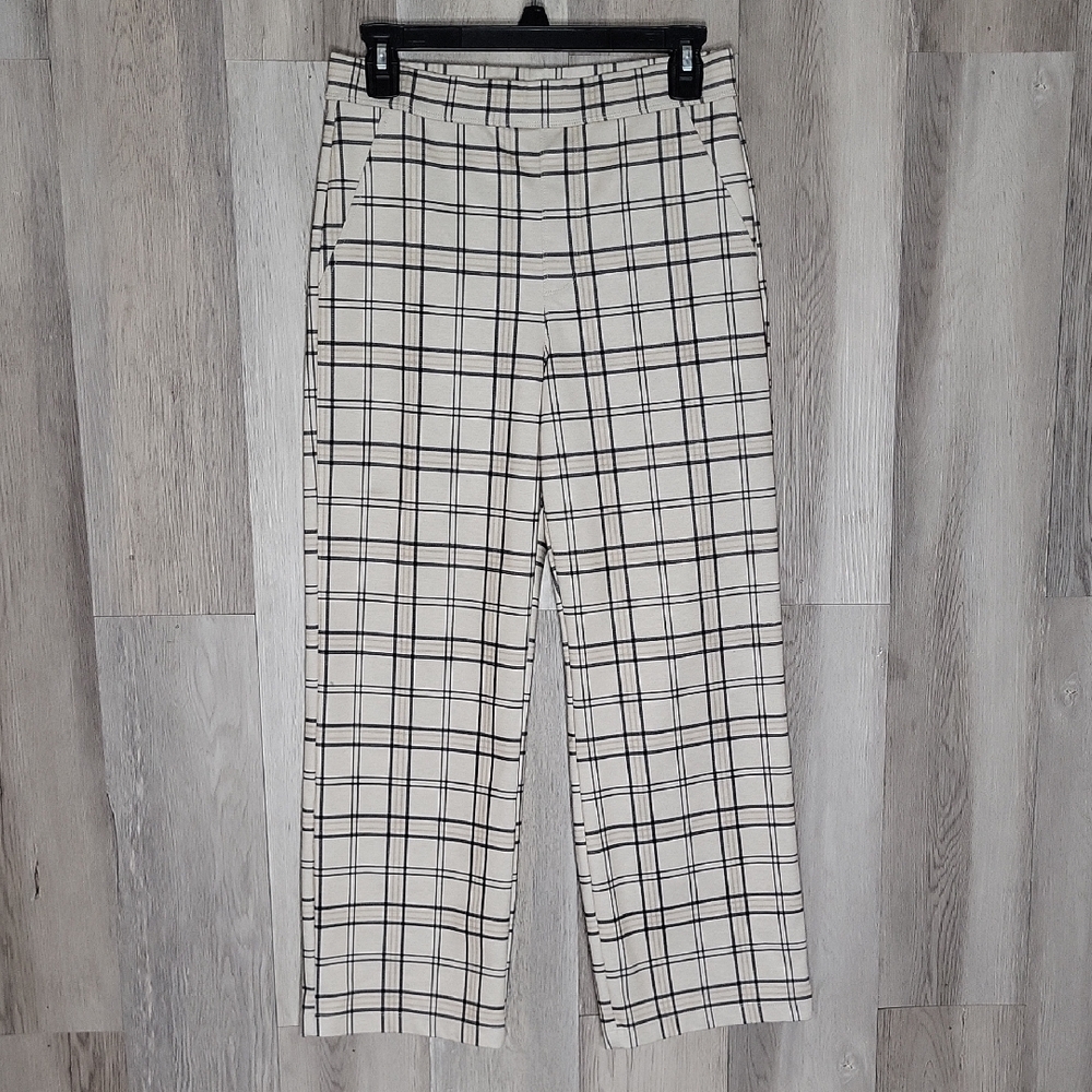 Sanctuary x Anthropologie Womens Medium Plaid Pull On Pants Ponte Stretch‎
